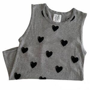 Zoe Karssen Cashmere Heart Print Sweater Vest